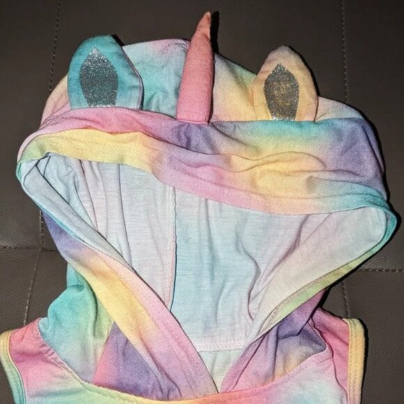 *3 FOR $9* Delia's Girl Unicorn Kids Hooded Tank Tunic Top Coverup 14 16 - Picture 3 of 3